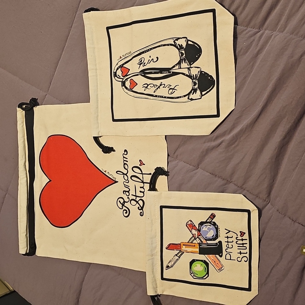 Brighton 3-Piece Canvas Drawstring Travel Bags